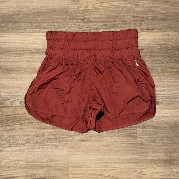Free People Movement Pants - Free People Movement The Way Home Shorts Rust Red High Waisted Smocked Large